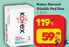 KOTEX NORMAL GÜNLÜK PED DEO 34'LÜ KOTEX NORMAL GÜNLÜK PED DEO 34'LÜ
